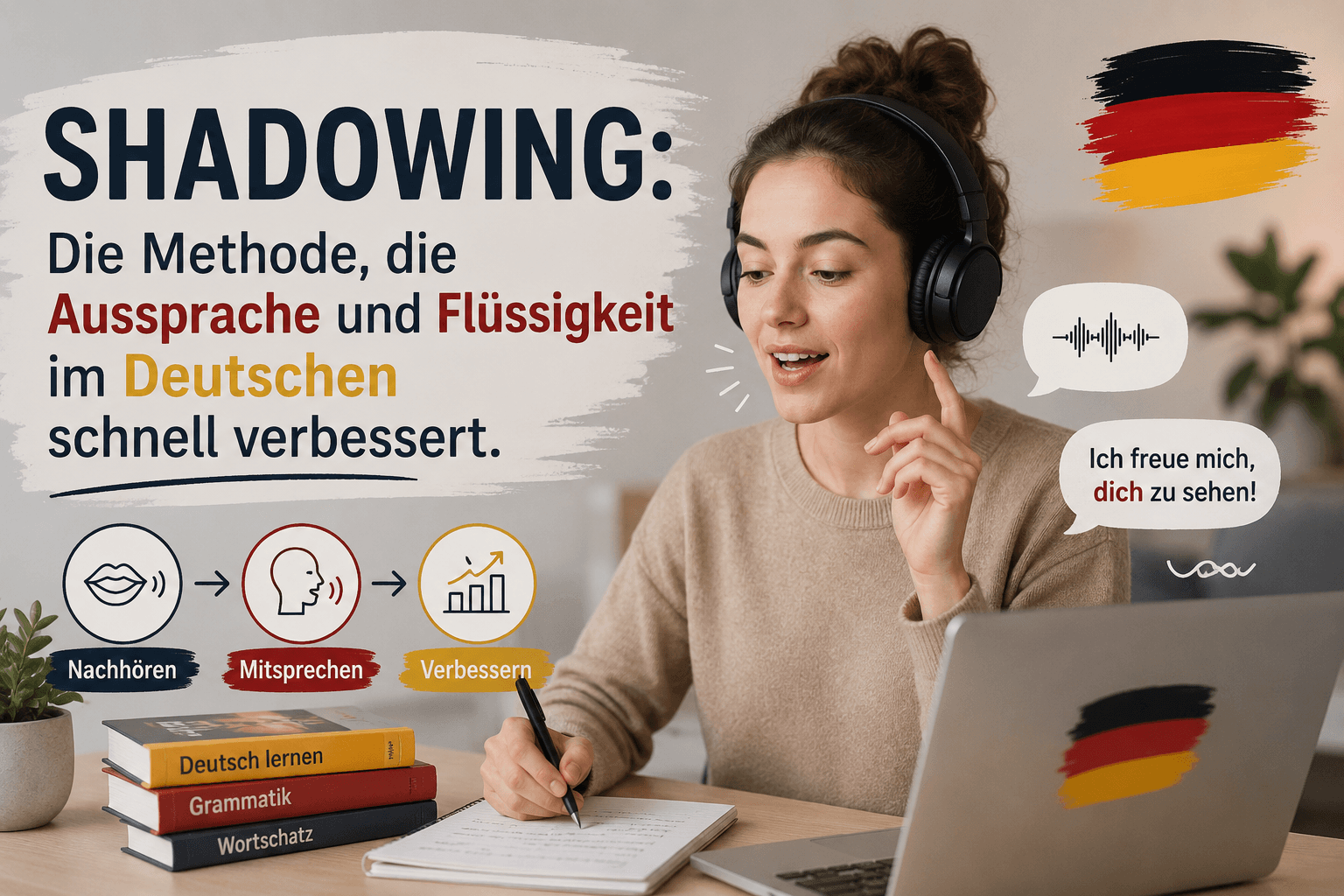 Shadowing Method German: Improve Pronunciation and Fluency in 4 Weeks