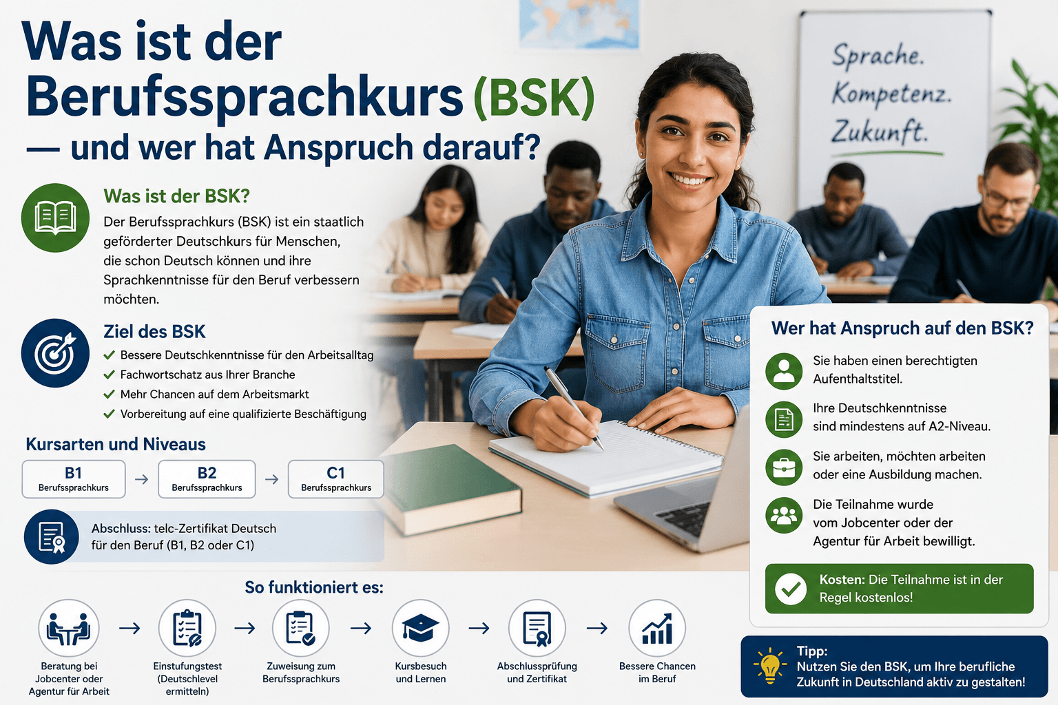 Mesleki Dil Kursu (BSK): Nedir, kimler yararlanabilir - DeuFöV 2026 hakkında her şey